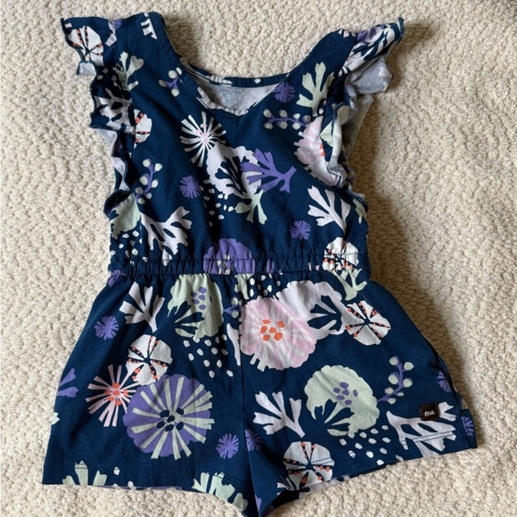 Tea Collection BUNDLE Floral Dress and Romper Size 3 - Picture 7 of 7